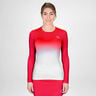 Crew Gradiant Longsleeve Damen-Rot,Wei&szlig;