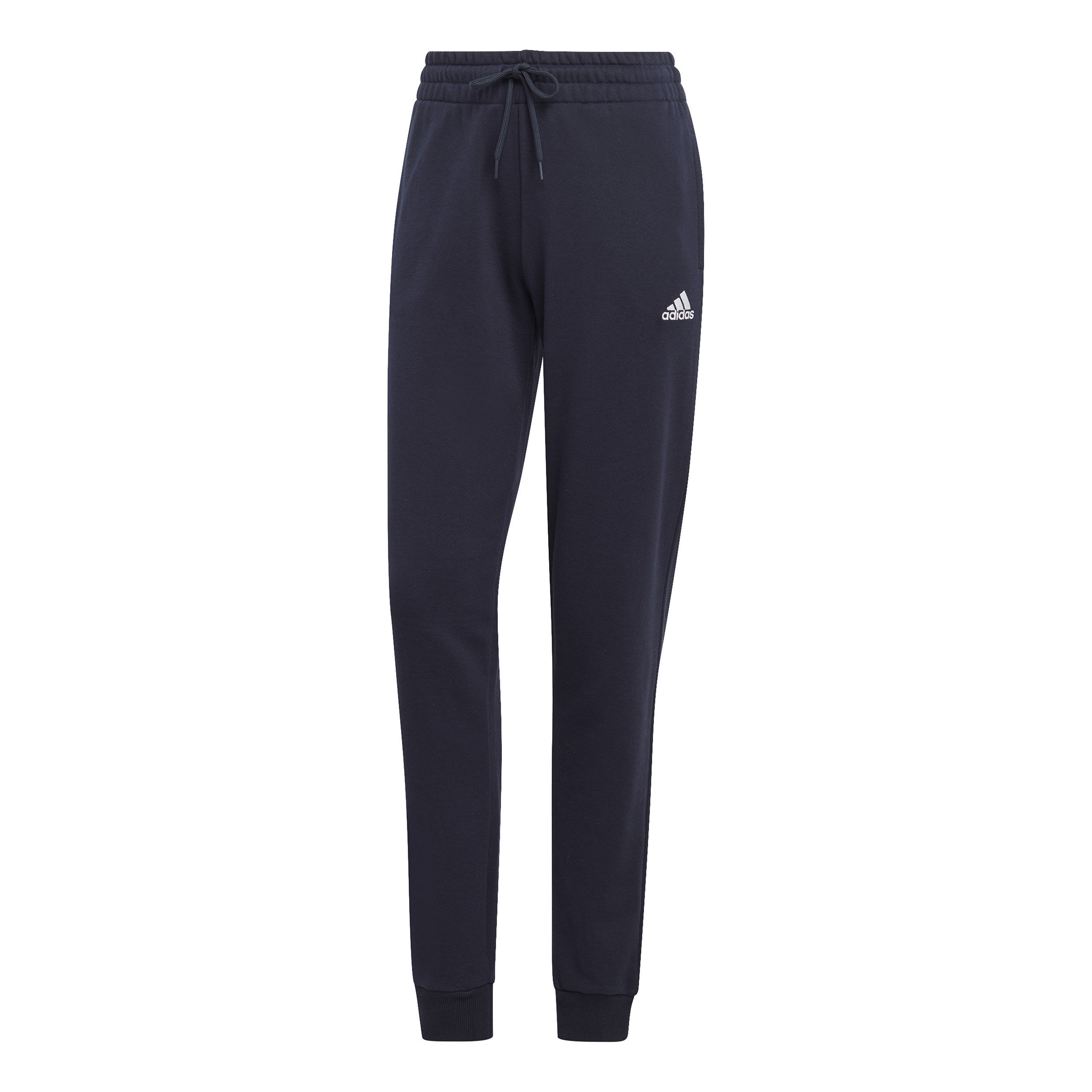 adidas Essentials Linear French Terry Cuffed Trainingshose Damen Dunkelblau WeiB online kaufen Tennis Point AT