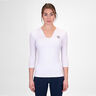 Crew V-Neck Longsleeve Damen-Weiß