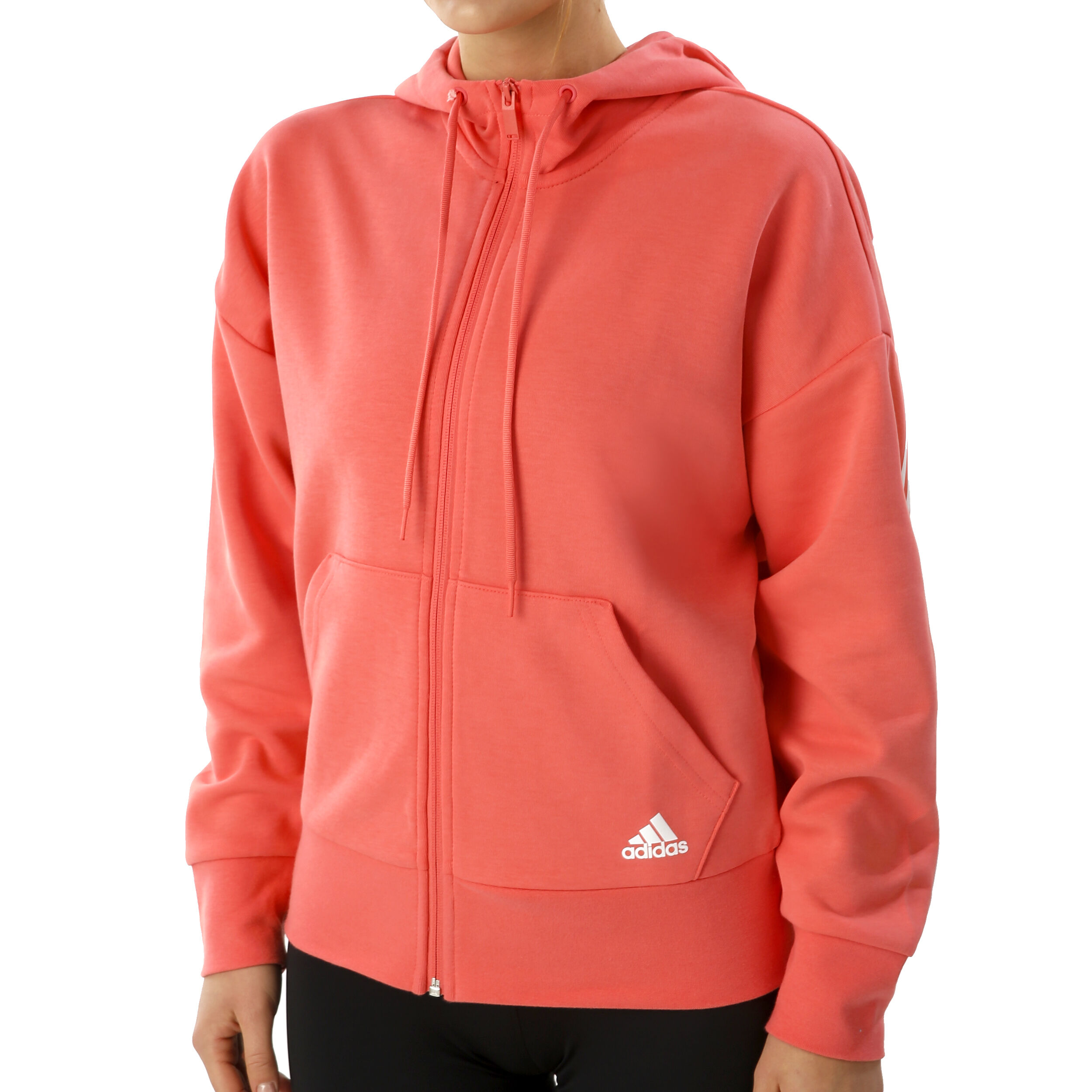 adidas 3 Stripes Full Zip Sweatjacke Damen Koralle WeiB online kaufen Tennis Point AT