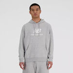 New Balance Bekleidung New Balance French Terry Logo Hoodie Hoody Herren-Grau