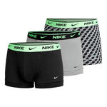 Nike Bekleidung Nike Everyday Cotton Stretch Trunk Boxer Short 3er Pack Herren-Grau,Neongrün