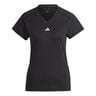 Essentials AEROREADY Train Minimal Branding V-Neck T-Shirt Damen-Schwarz