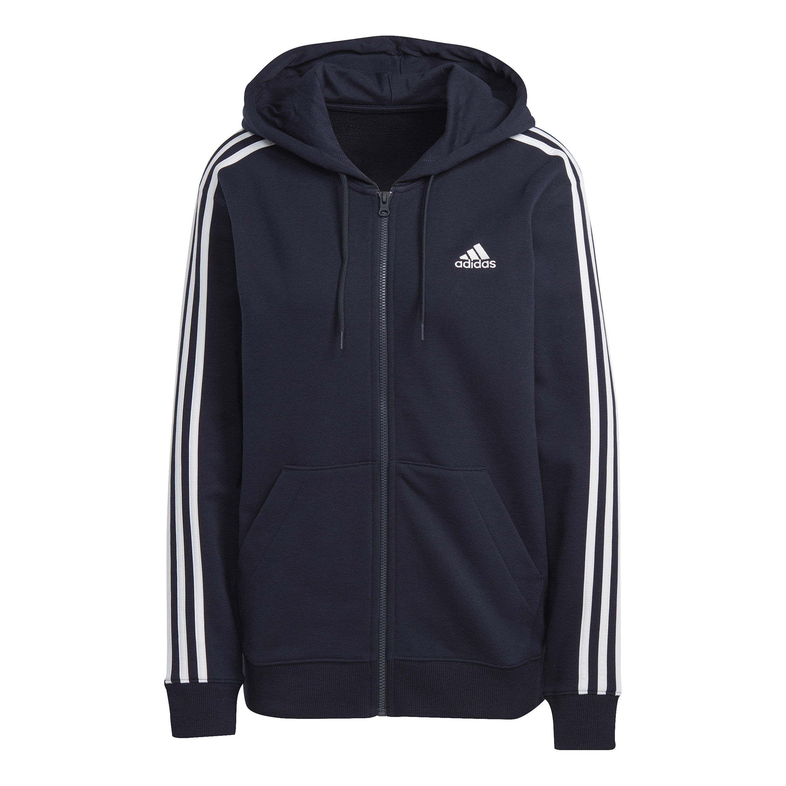 adidas 3 Stripes French Terry Sweatjacke Damen Dunkelblau WeiB online kaufen Tennis Point AT