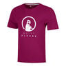 Trainings T-Shirt Herren-berry, wei&szlig;