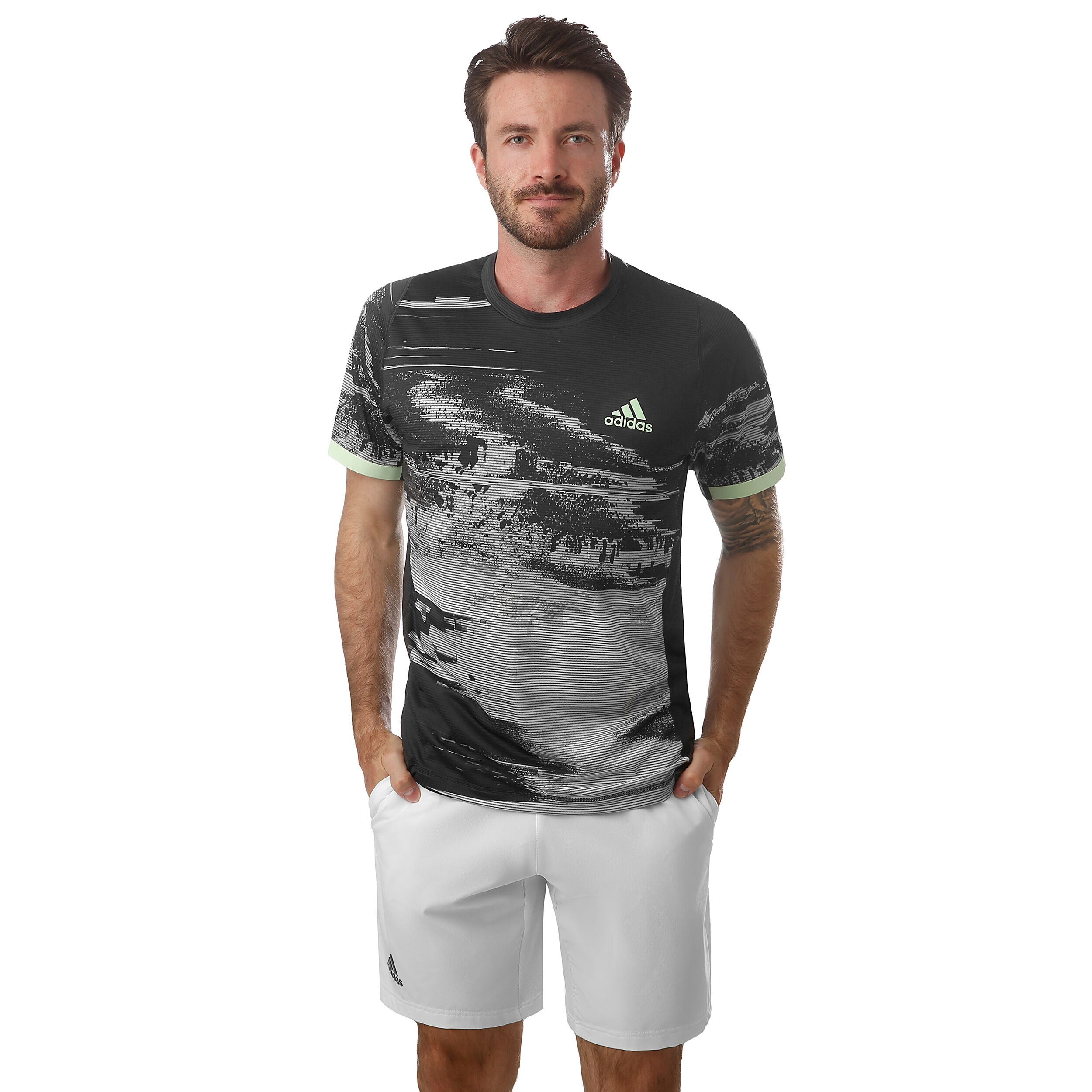 adidas New York Printed T Shirt Herren Dunkelgrau, Grau adidas New York Printed T Shirt Herren Dunkelgrau, Grau