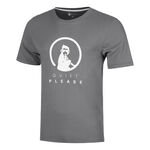 Quiet Please Tennisbekleidung Quiet Please Trainings T-Shirt Herren - grau, wei&szlig;