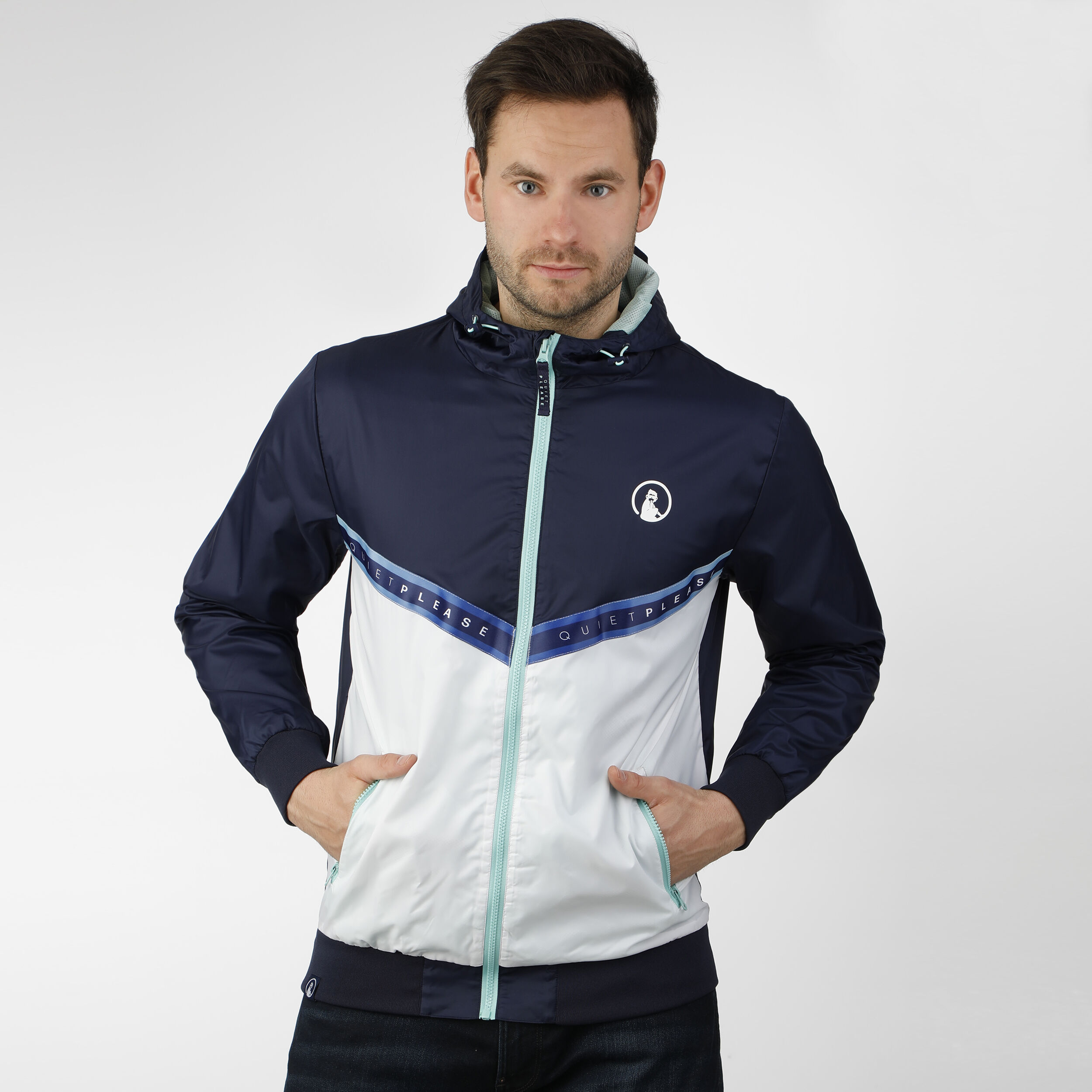 Tweener Rainbow Windbreaker Trainingsjacke Herren - Blau, Weiß