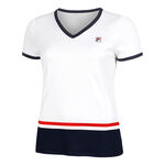 Fila Bekleidung Fila Elisabeth T-Shirt Damen-Weiß,Dunkelblau