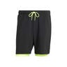 7in Club 2In1 Shorts Herren-Schwarz,Neongrün