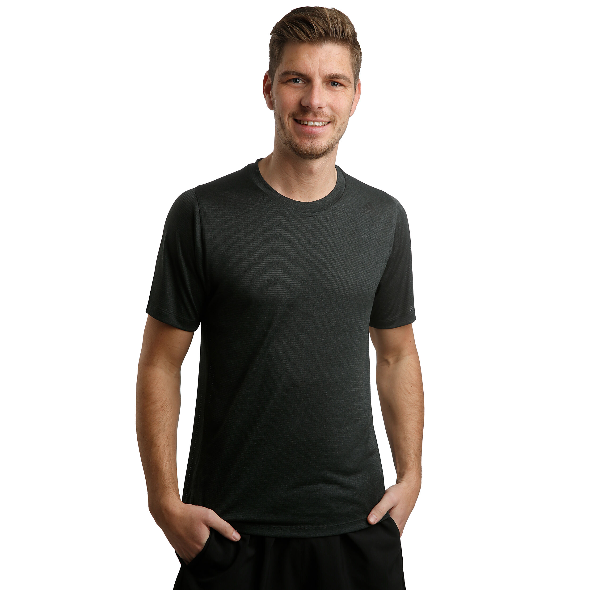 adidas Freelift Tech Fitted Climacool T Shirt Herren Dunkelgrau WeiB online kaufen Tennis Point AT