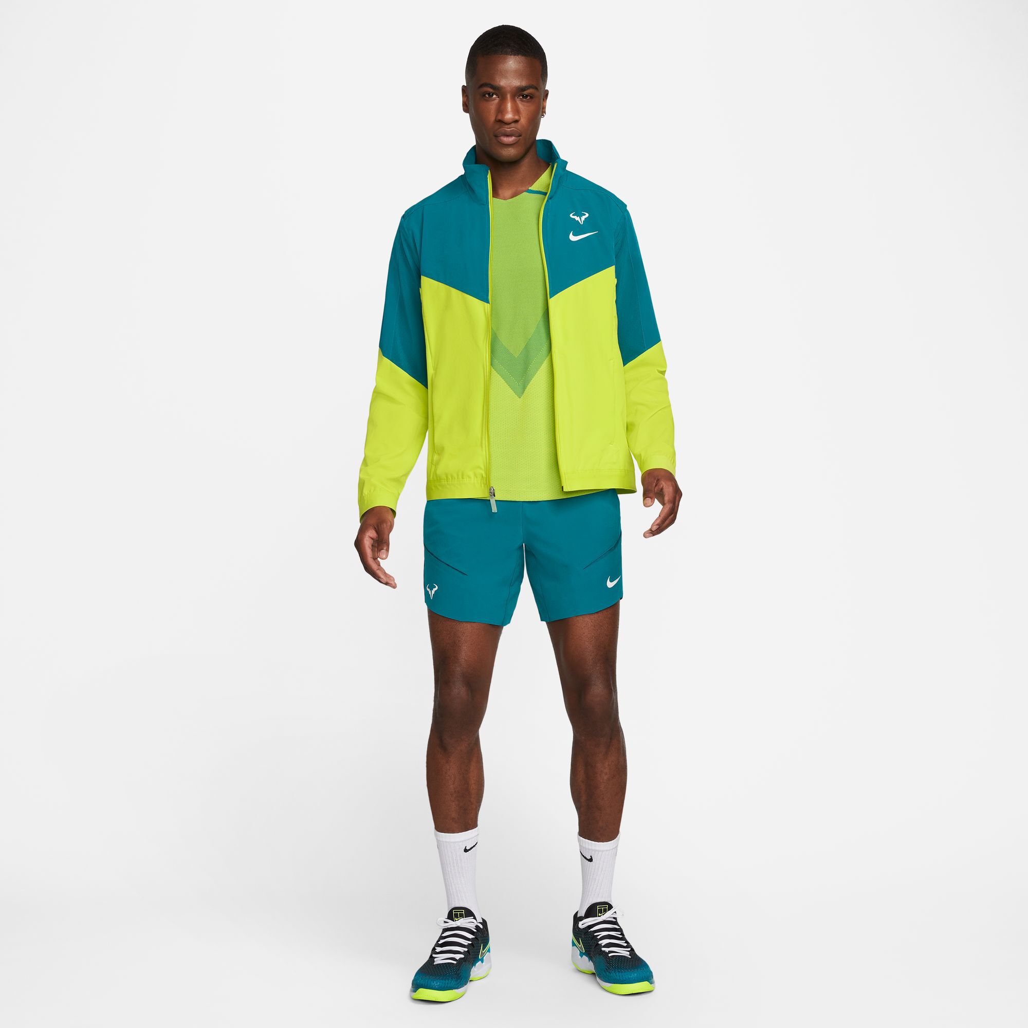 Nike Rafael Nadal Court Dri Fit Trainingsjacke Herren Neongrun Blau online kaufen Tennis Point AT