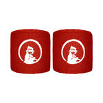 Quiet Please Tennisbekleidung Quiet Please Short Schwei&szlig;band - 2er Pack Unisex-rot, wei&szlig;