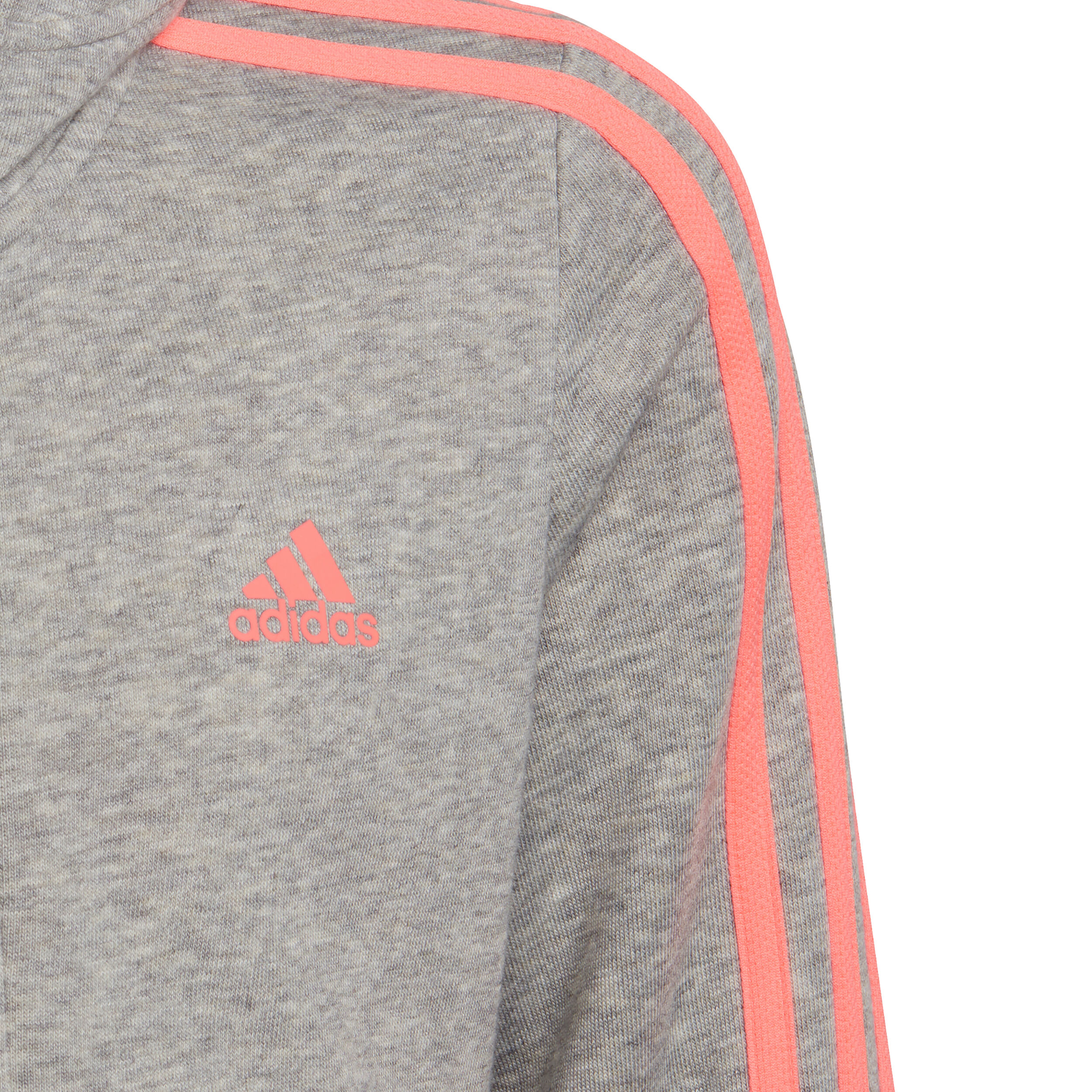adidas 3 Stripes Full Zip Sweatjacke Madchen Hellgrau Orange online kaufen Tennis Point AT