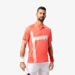 Lacoste Bekleidung Lacoste Djokovic Polo Herren-Koralle,Wei&szlig;