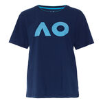 Australian Open Bekleidung Australian Open AO Stack Print Core Logo T-Shirt Damen - dunkelblau, 