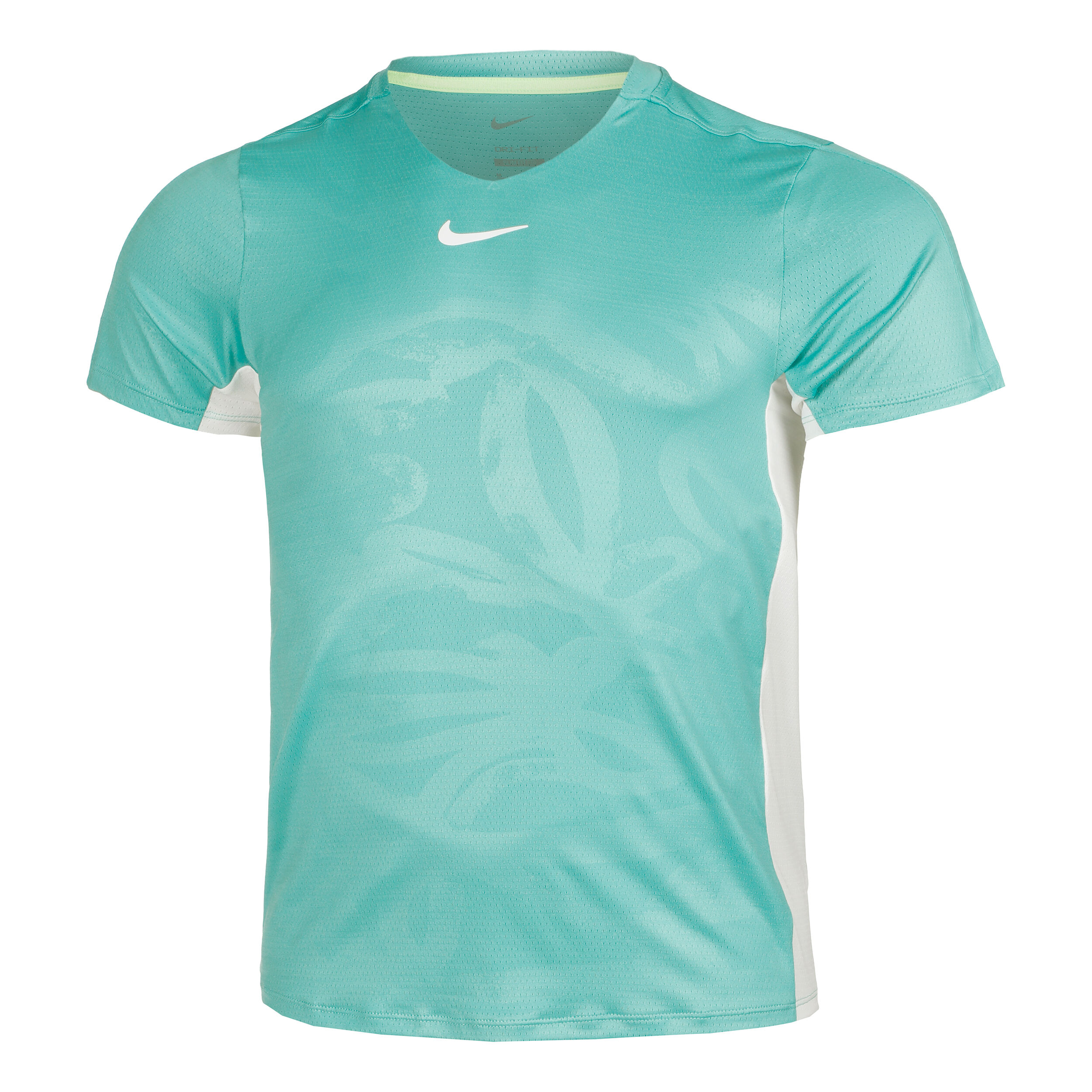 Nike Dri Fit Court Printed T Shirt Herren Turkis WeiB online kaufen Tennis Point AT