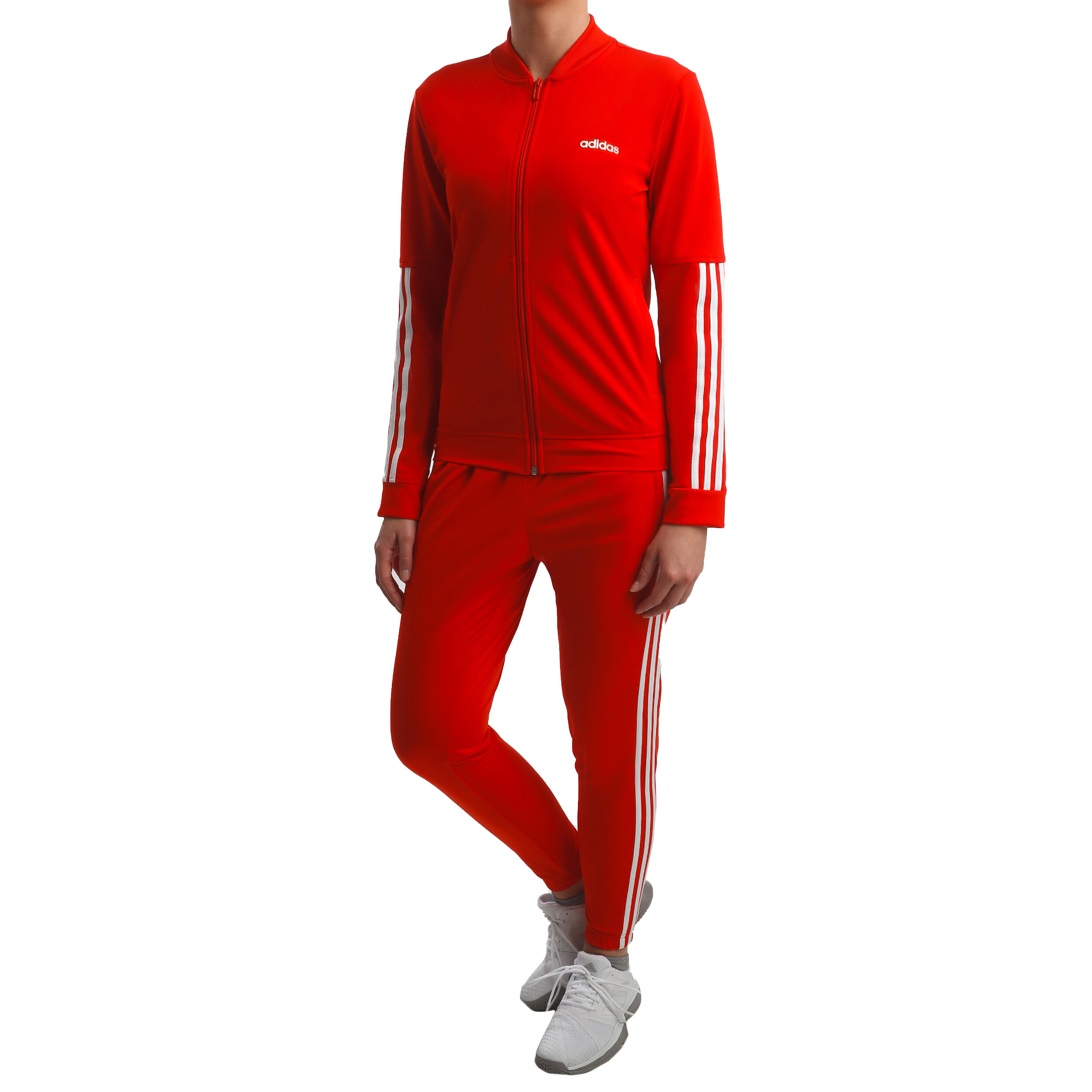Back2Basic 3 Stripes Trainingsanzug Damen Rot Wei