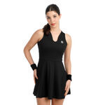 BIDI BADU Tennisbekleidung BIDI BADU Crew V-Neck Kleid Damen-schwarz