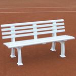 Tegra Tennisplatzsitzbank mit Lehne, Länge 2,00 m, weiß