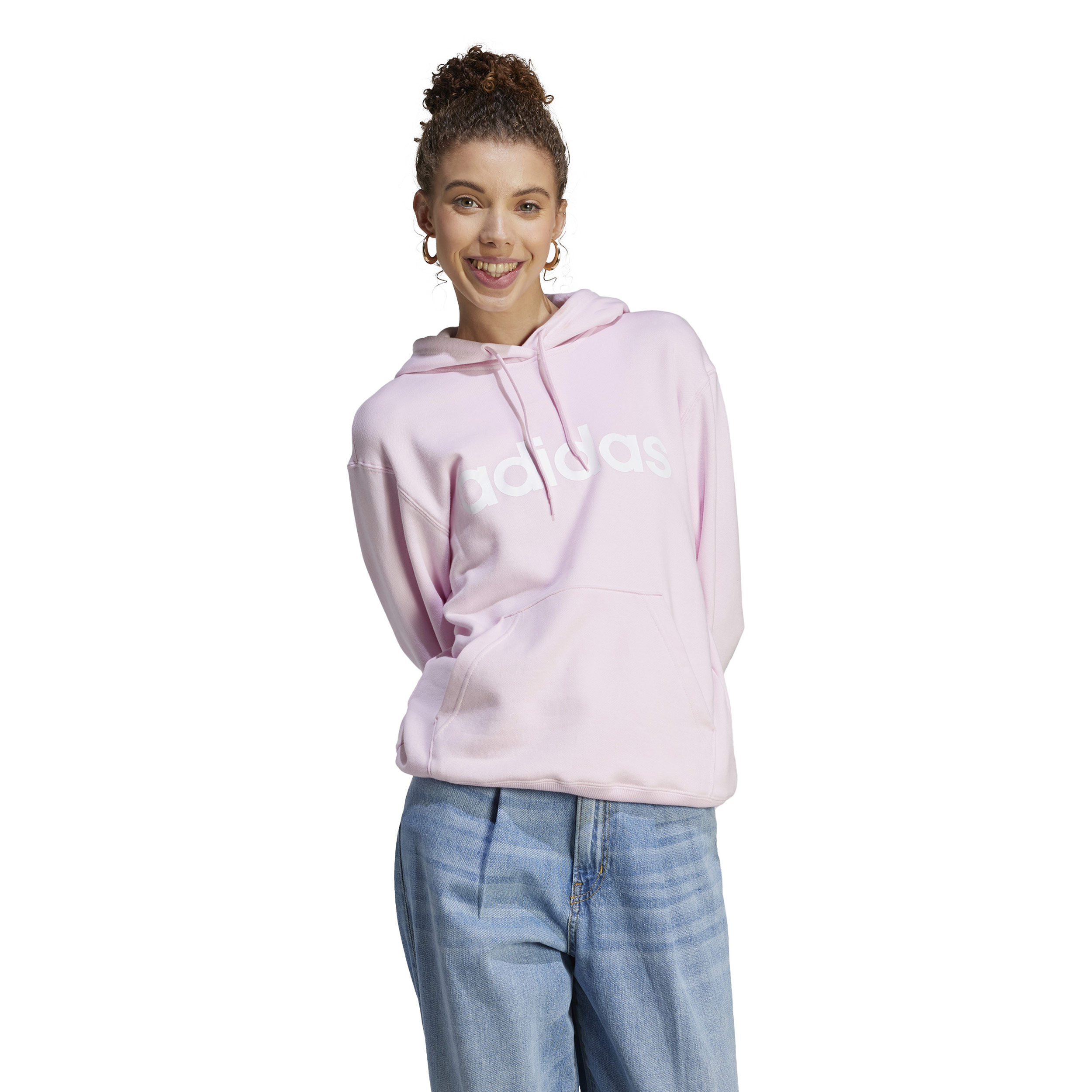 adidas Linear French Terry Hoody Damen Rosa WeiB online kaufen Tennis Point AT