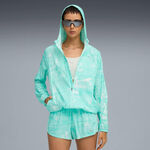 Puma Bekleidung Puma Velocity AOP Woven Laufjacke Damen-Gr&uuml;n