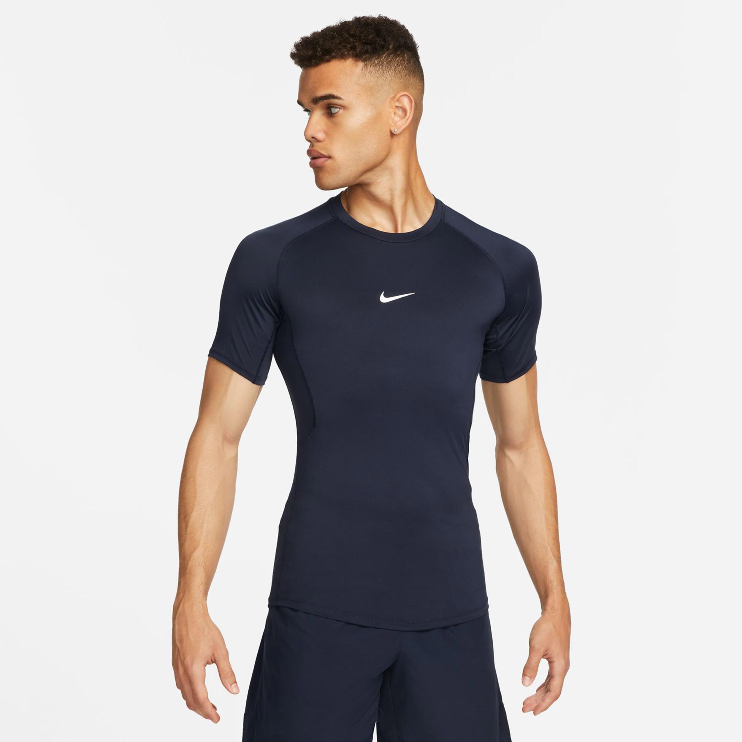 Nike Dri Fit Pro Tight Fitness T Shirt Herren Dunkelblau WeiB online kaufen Tennis Point AT