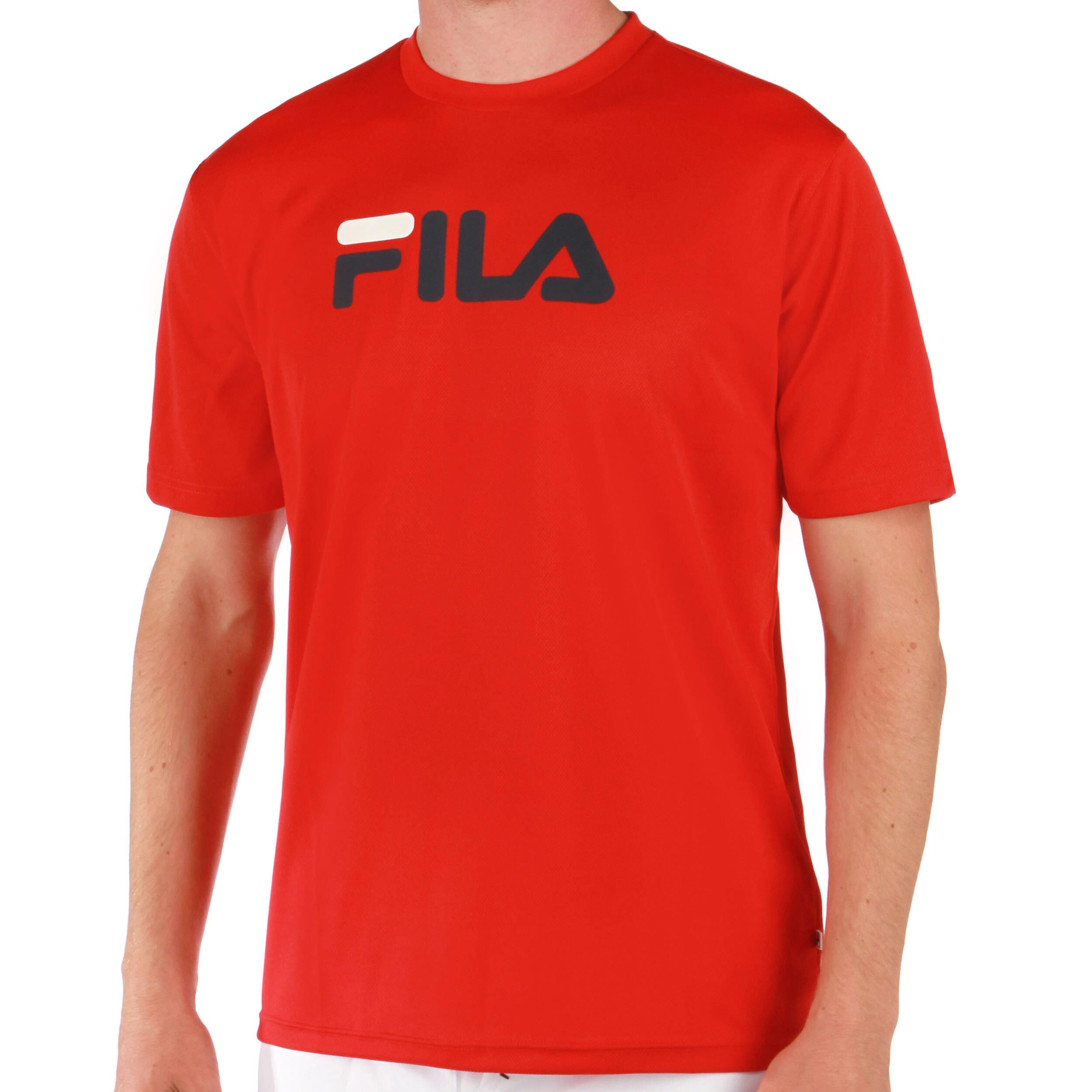 Fila Logo T Shirt Herren Rot Schwarz online kaufen Tennis Point AT