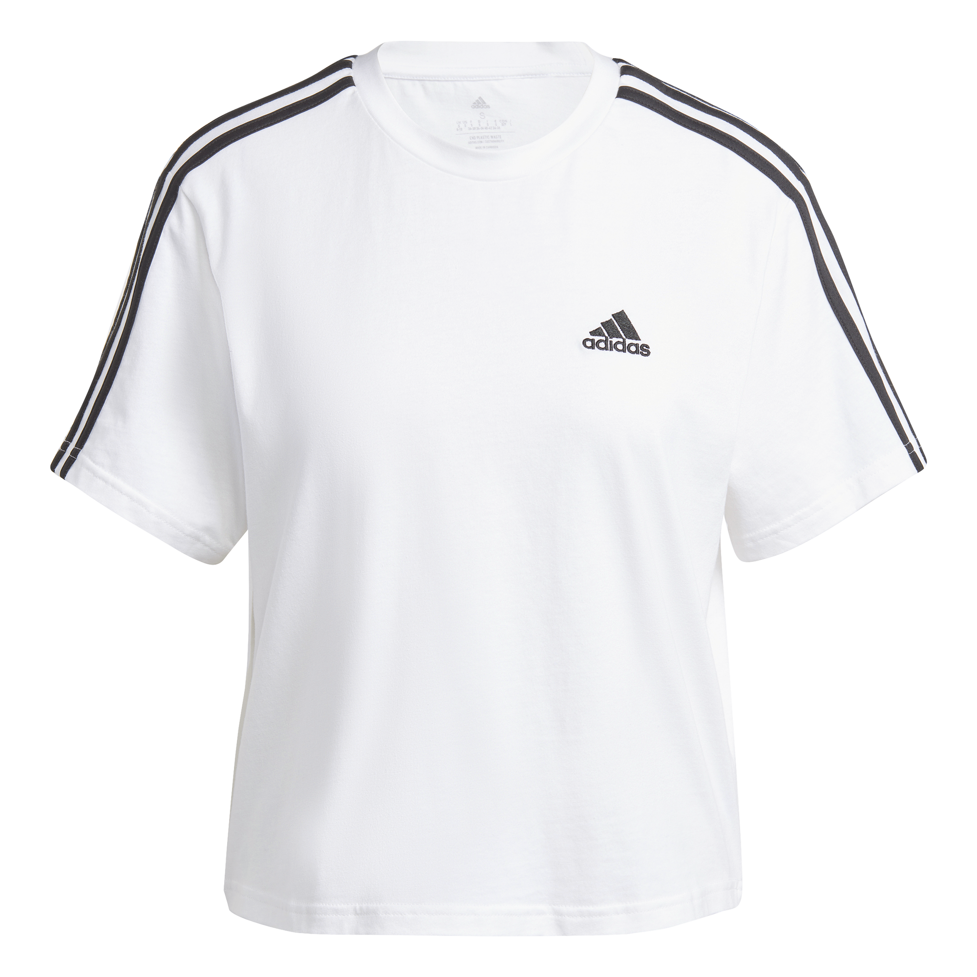 Essentials Jersey adidas Tennis | kaufen Damen Point AT Weiß, T-Shirt 3-Stripes online Crop Schwarz Single