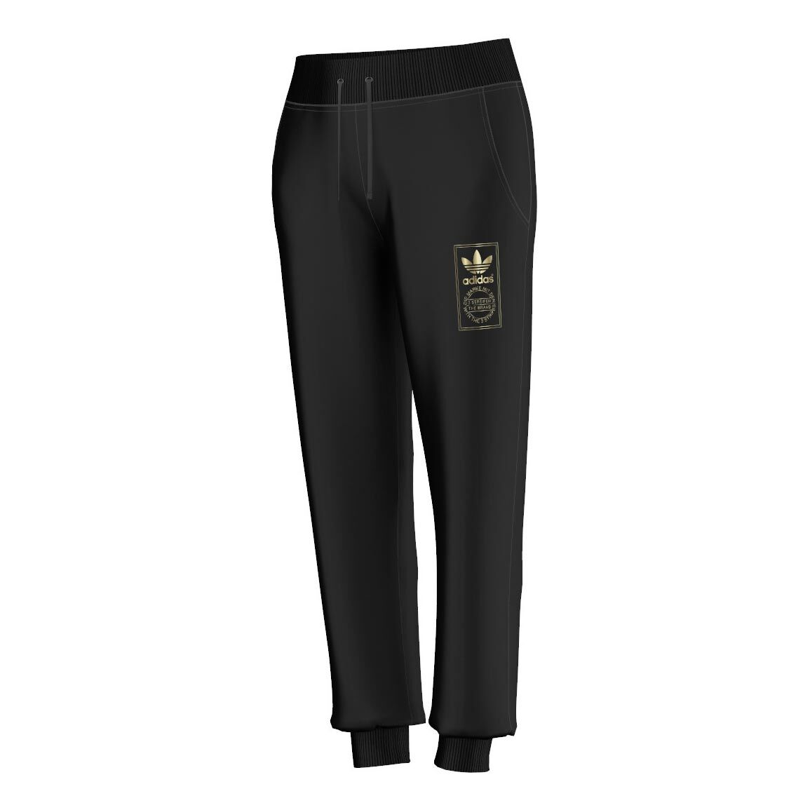 adidas Originals Logo Essential Gold Track Cuffed Trainingshose Damen Schwarz online kaufen Tennis Point AT
