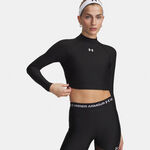 Under Armour Longsleeve Under Armour HeatGear Crop Mock Longsleeve Damen-schwarz, wei&szlig;