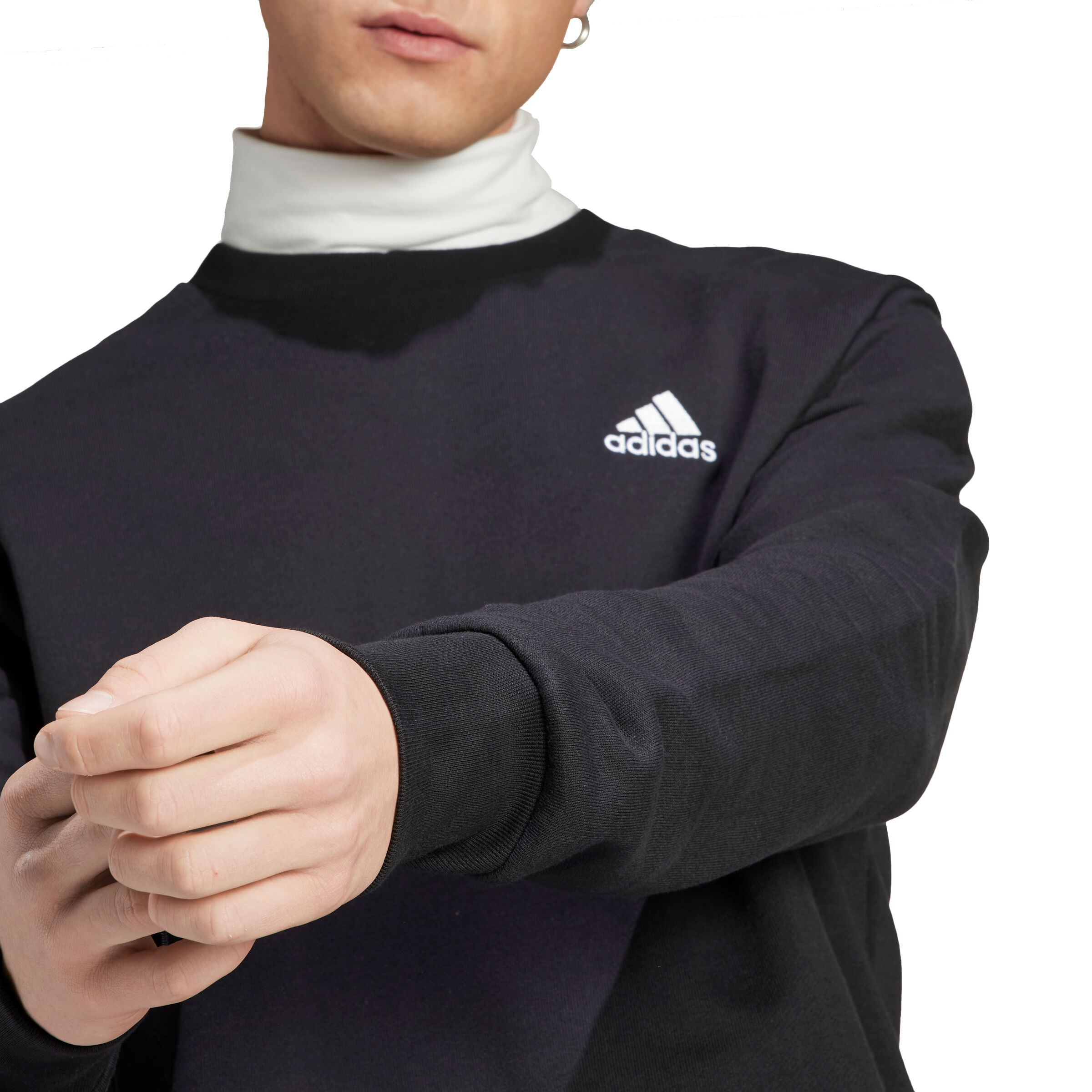 adidas Essentials French Terry Embroidered Small Logo Sweatshirt Herren Schwarz online kaufen Tennis Point AT