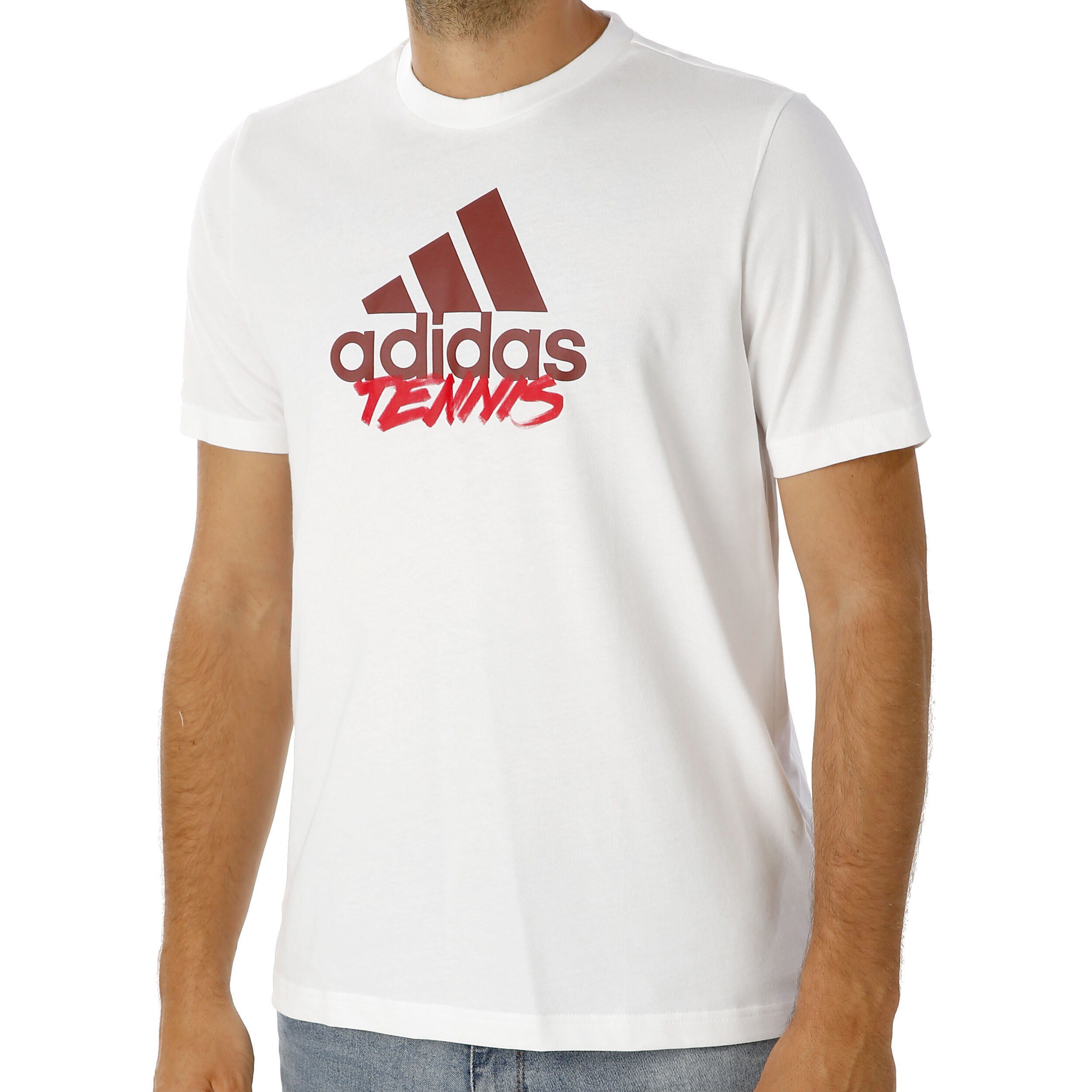 Adidas t shirt weiß rot sales