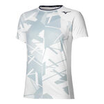 Mizuno Tennisbekleidung Mizuno Daybreakers Shadow Graphic T-Shirt Herren-Weiß,Grau