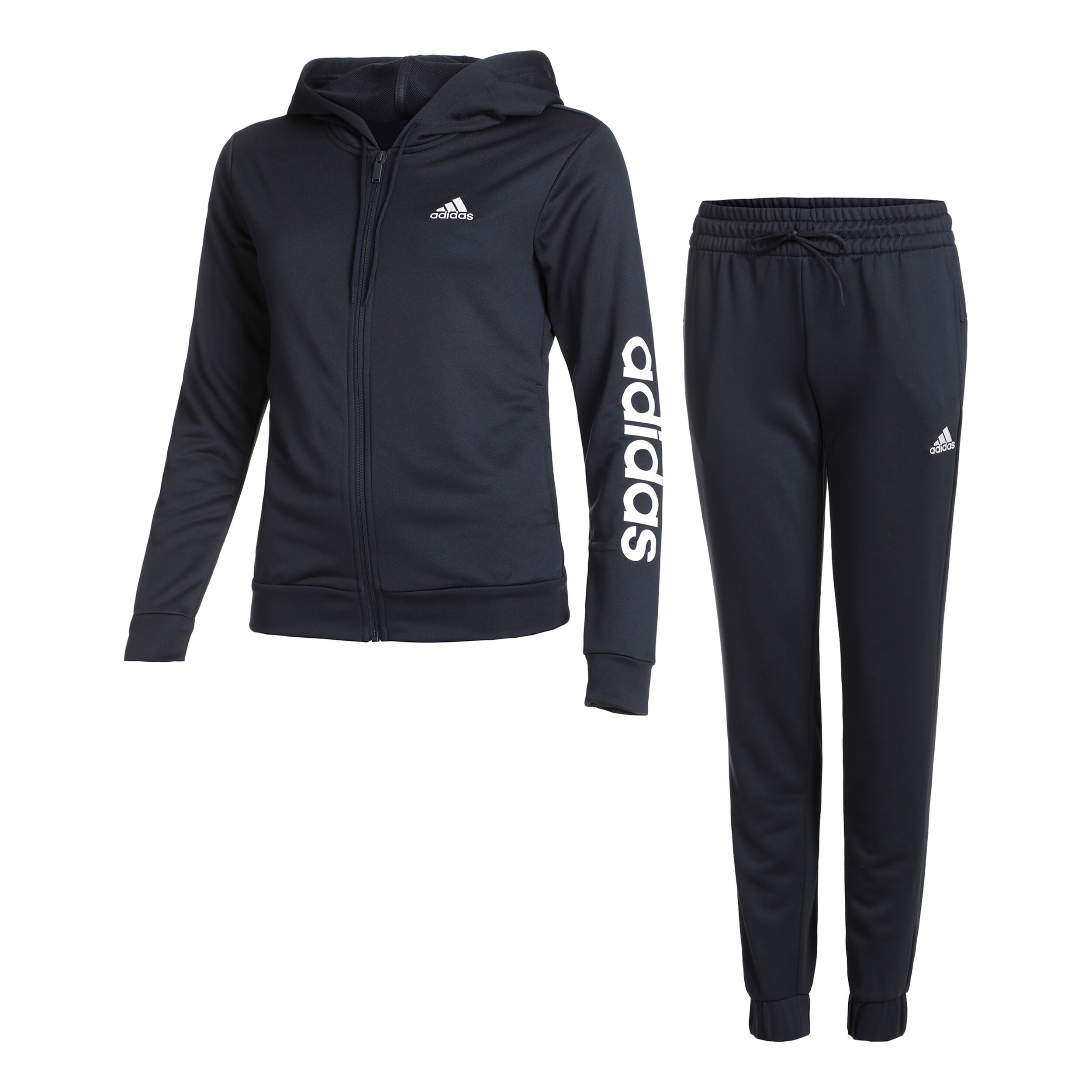 adidas Linear Trainingsanzug Damen Dunkelblau WeiB online kaufen Tennis Point AT