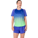 ASICS Laufshirt ASICS Road Fade Laufshirt Damen-blau, gr&uuml;n
