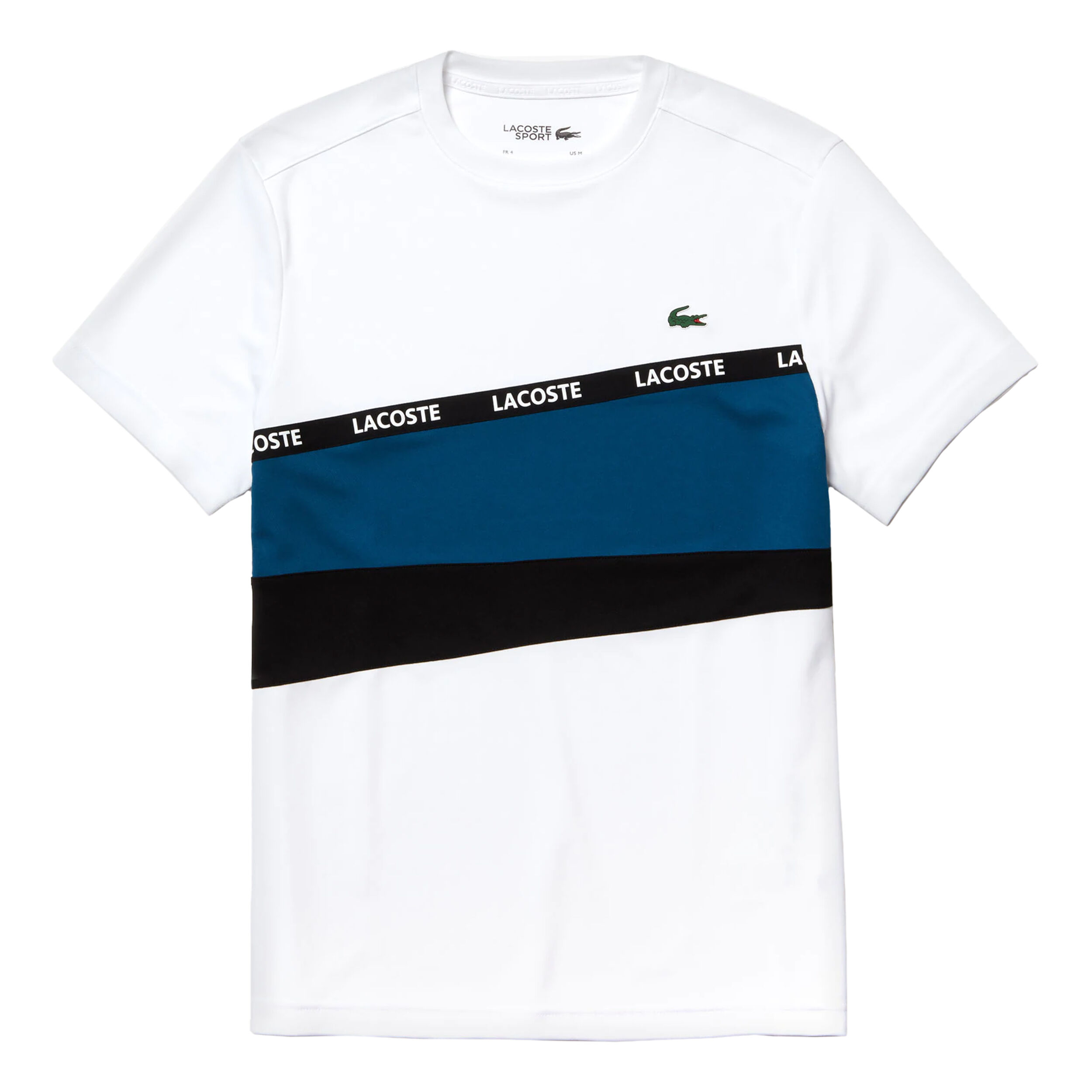 T shirt lacoste noir et blanc discount
