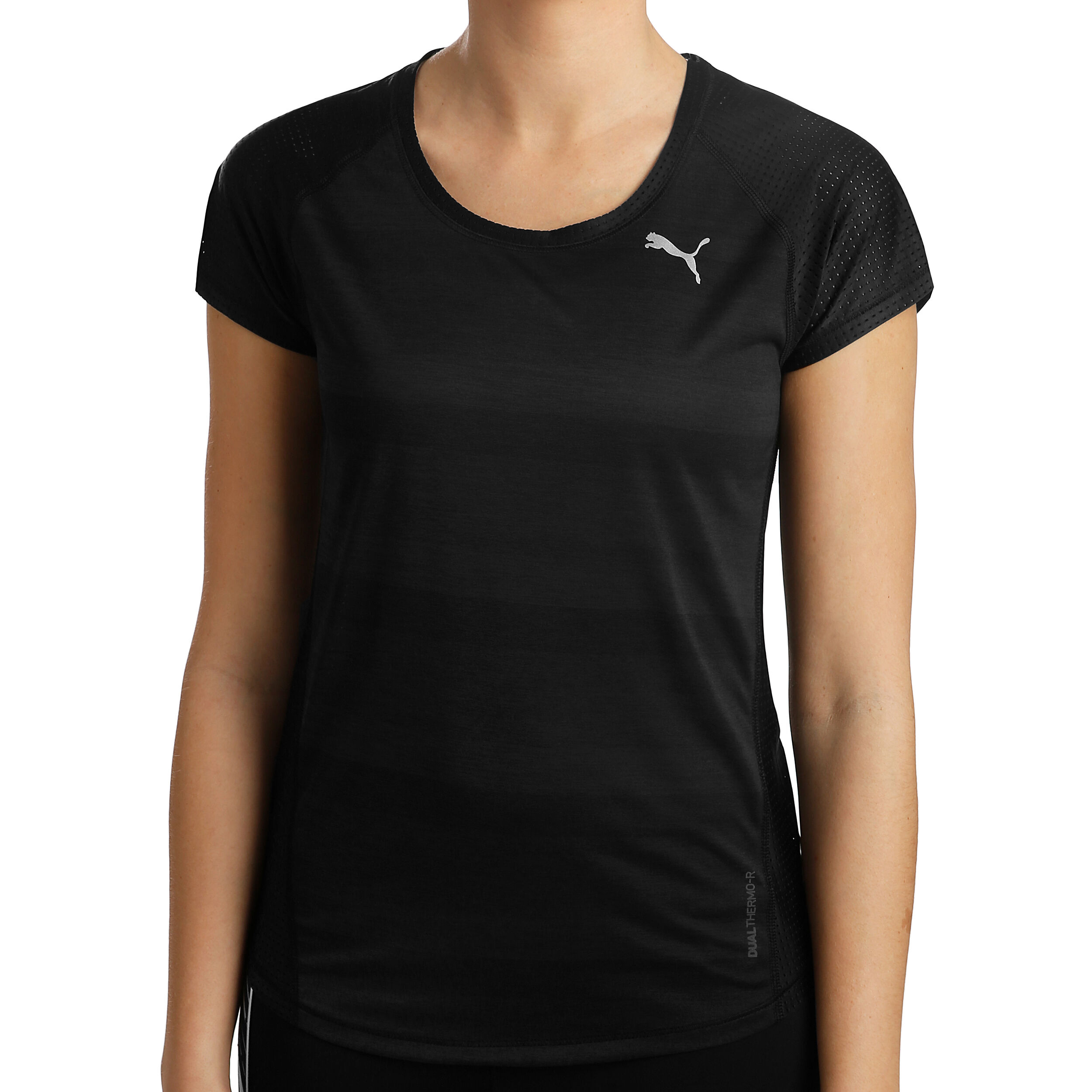 Puma Dual Thermo R T Shirt Damen Schwarz Dunkelgrau online kaufen Tennis Point AT