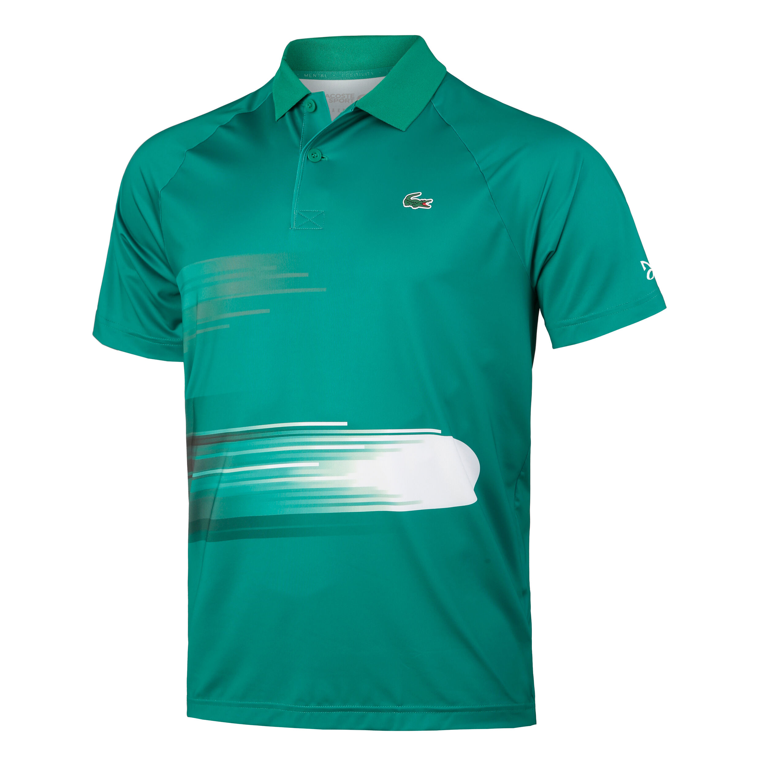 Lacoste Sport Novak Djokovic Tennis Polo Shirt Ultra Dry Herren Grün Weiß 