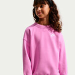 Nike Bekleidung Nike Sportswear Club Fleece Oversized Crew Sweatshirt Kinder-flieder, wei&szlig;