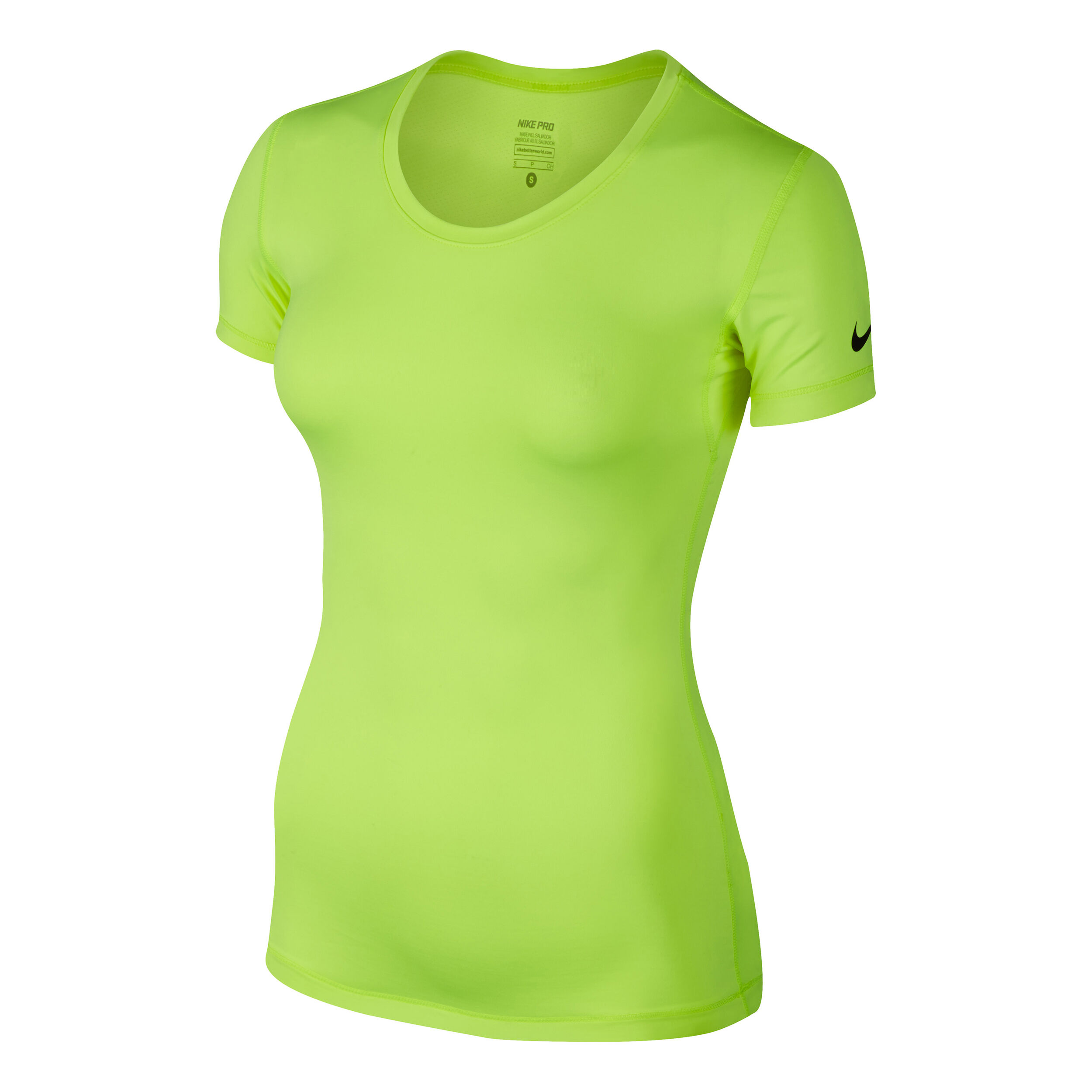 Nike Pro Cool T Shirt Damen Neongelb, Schwarz online Nike Pro Cool T Shirt Damen Neongelb, Schwarz online