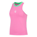 Quiet Please Tennisbekleidung Quiet Please Racerback 2.0 Tank-Top Damen-pink, wei&szlig;