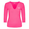 Ariana Tech V-Neck Longsleeve Damen - pink, weiß