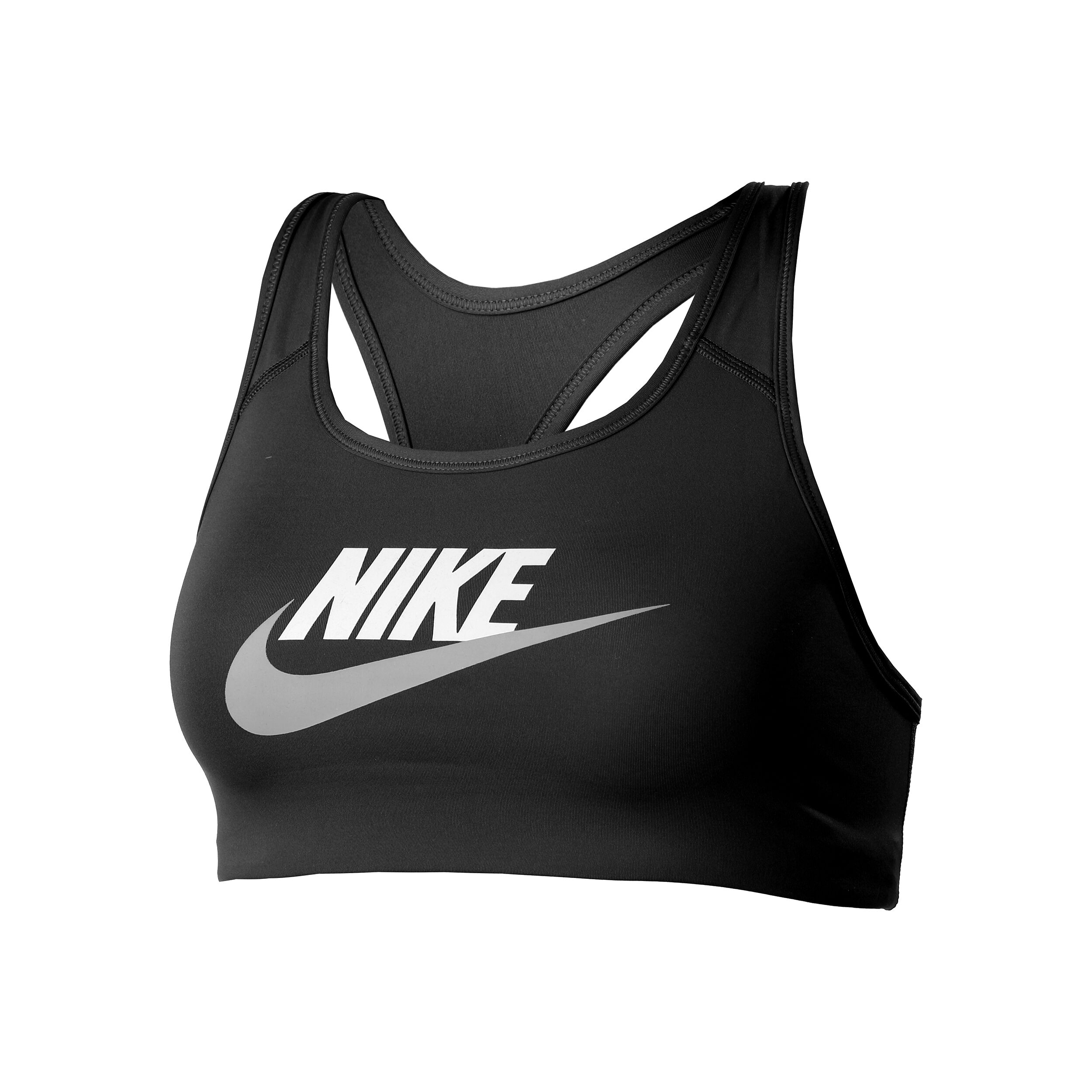 Nike Dri Fit Swoosh Club Graphic Sport BH Damen Schwarz WeiB online kaufen Tennis Point AT