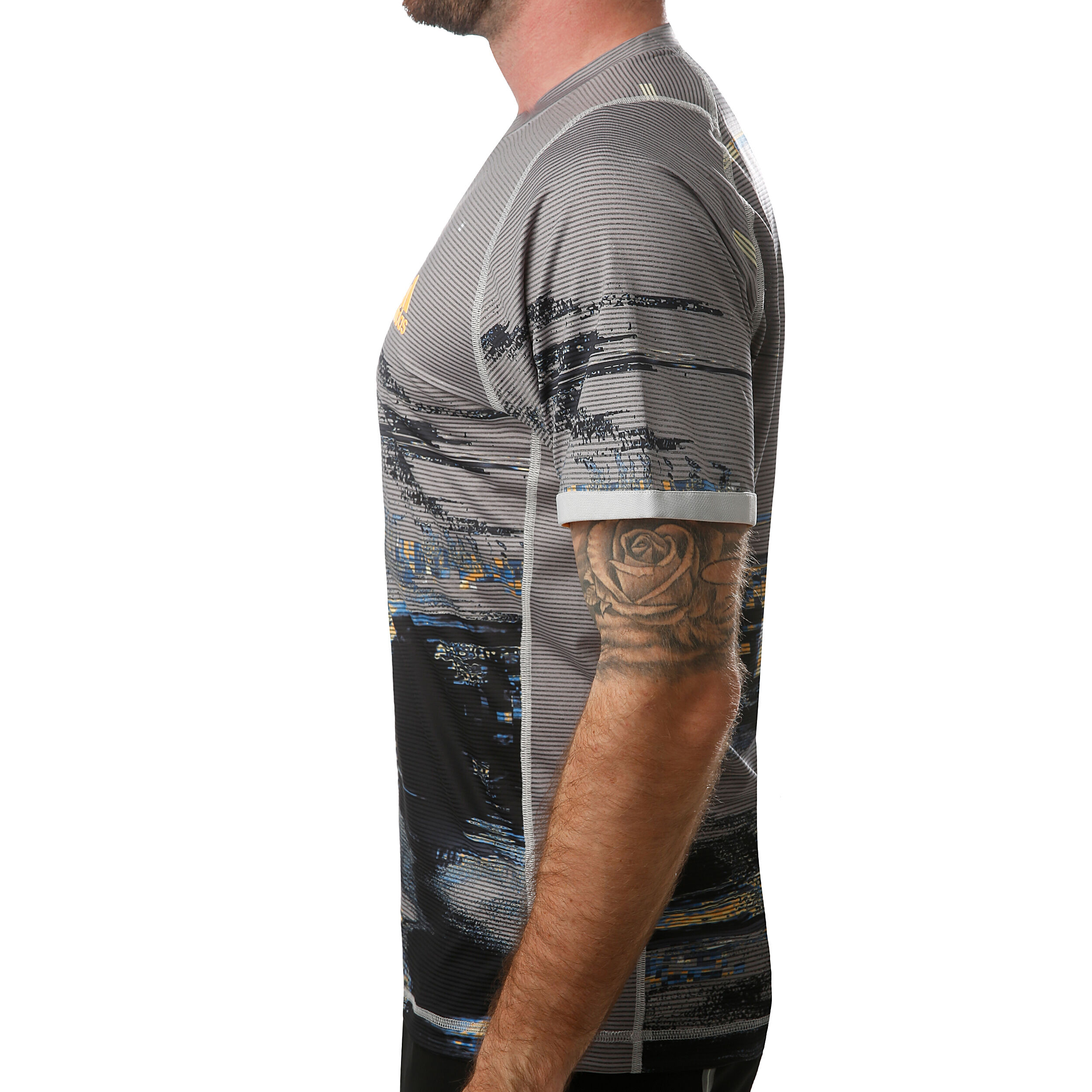 adidas New York Printed T Shirt Herren Grau, Schwarz adidas New York Printed T Shirt Herren Grau, Schwarz