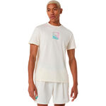 ASICS Tennisbekleidung ASICS Court Core Graphic T-Shirt Herren-creme, mehrfarbig