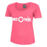 Tennis-Point Bekleidung Tennis-Point Basic Cotton T-Shirt Damen-Pink,Weiß