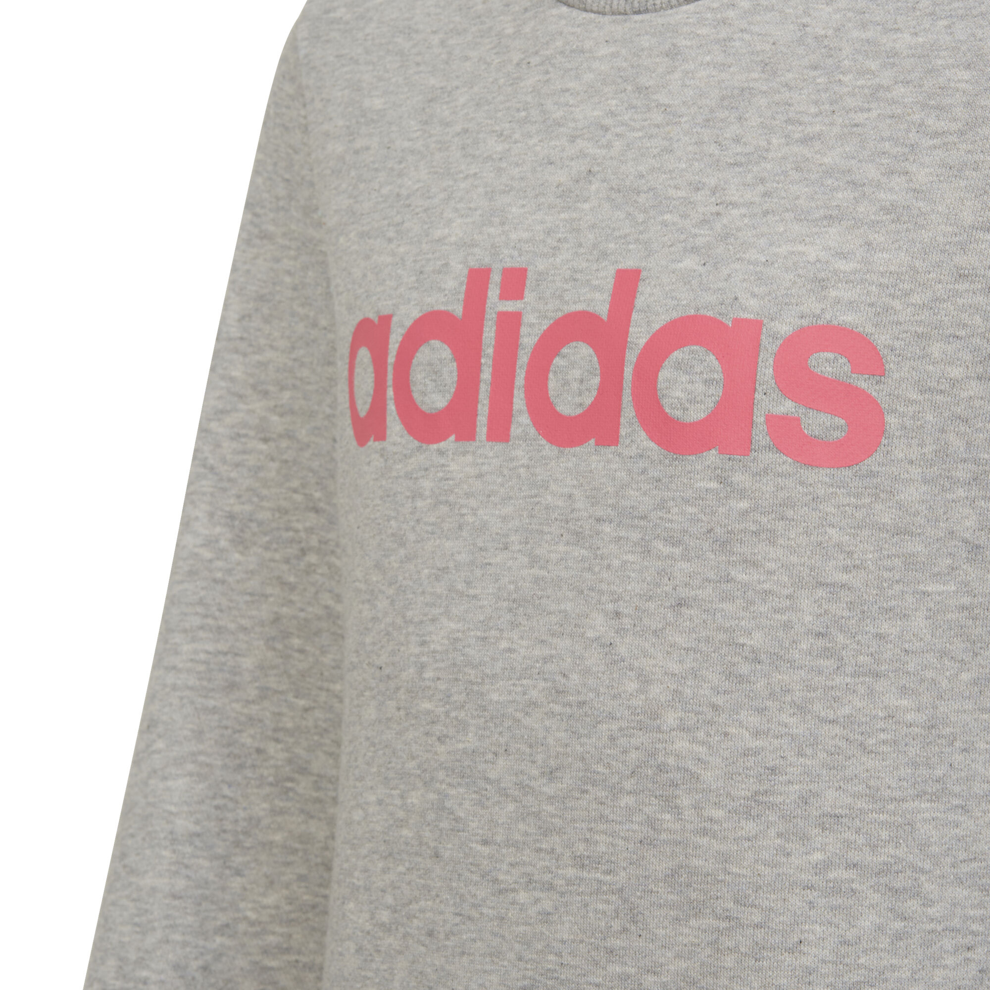 adidas Essentials Linear Sweatshirt Mädchen Hellgrau, Pink adidas Essentials Linear Sweatshirt Mädchen Hellgrau, Pink