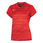 Mizuno Tennisbekleidung Mizuno Team Chiba T-Shirt Damen-rot