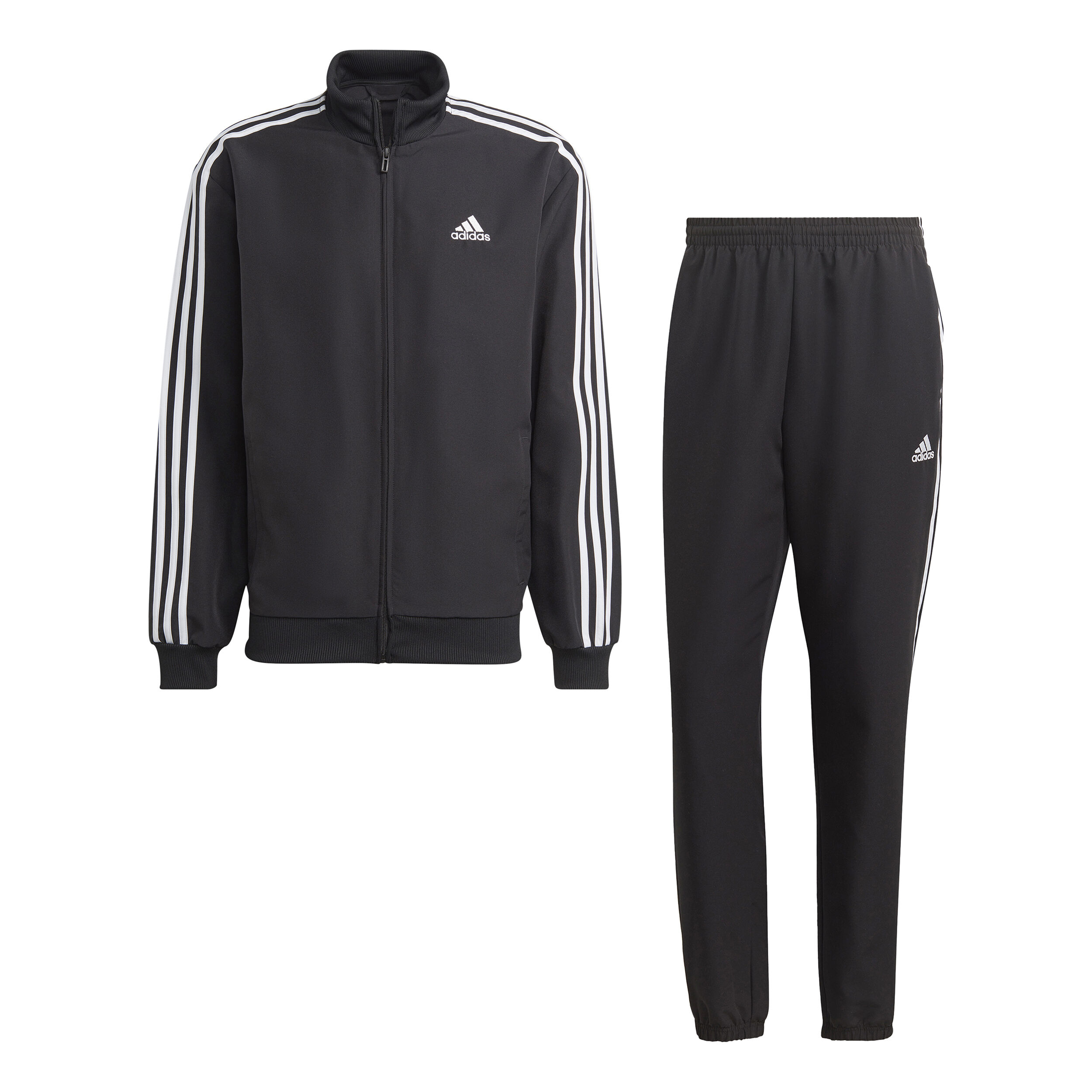 adidas 3 Stripes Woven Trainingsanzug Herren Schwarz WeiB online kaufen Tennis Point AT